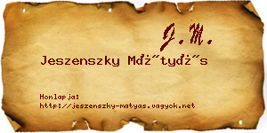 Jeszenszky Mátyás névjegykártya