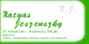 matyas jeszenszky business card