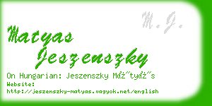 matyas jeszenszky business card
